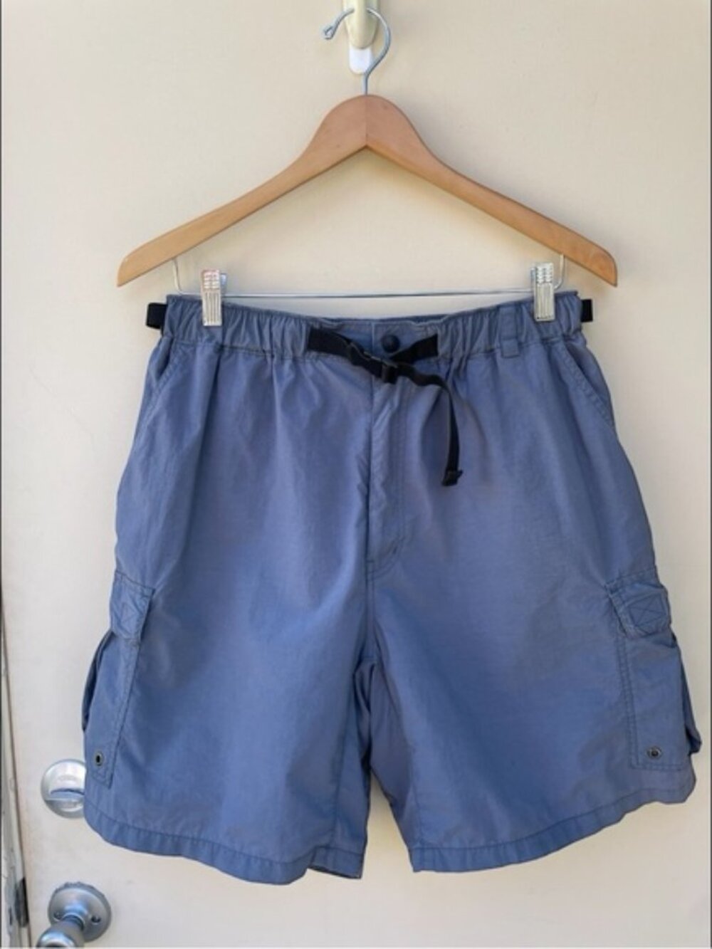 REI Mens Blue Hiking Lightweight Nylon Cargo Shorts Sz L